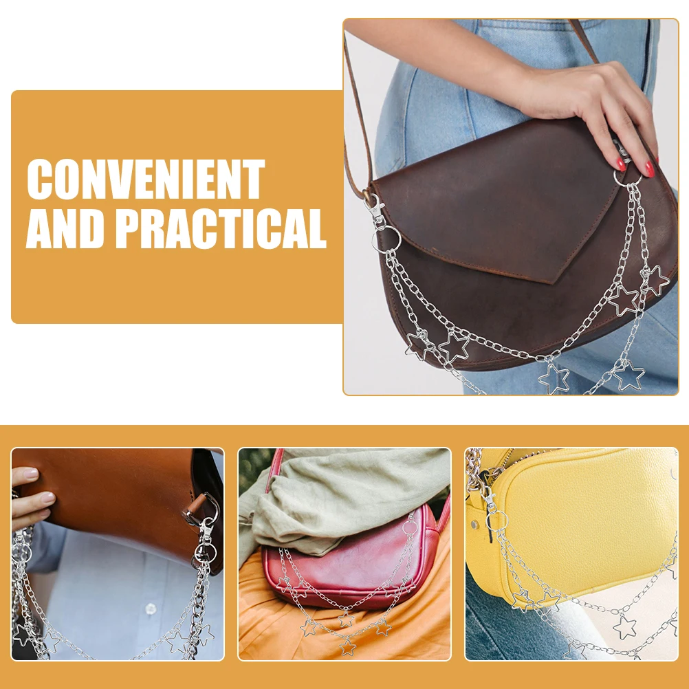 

2pcs Star Pendant For Pants Hip Hop Layered Trousers Chains Goth Jeans Accessories Punk Belt Chain Wallet Trouser Chain