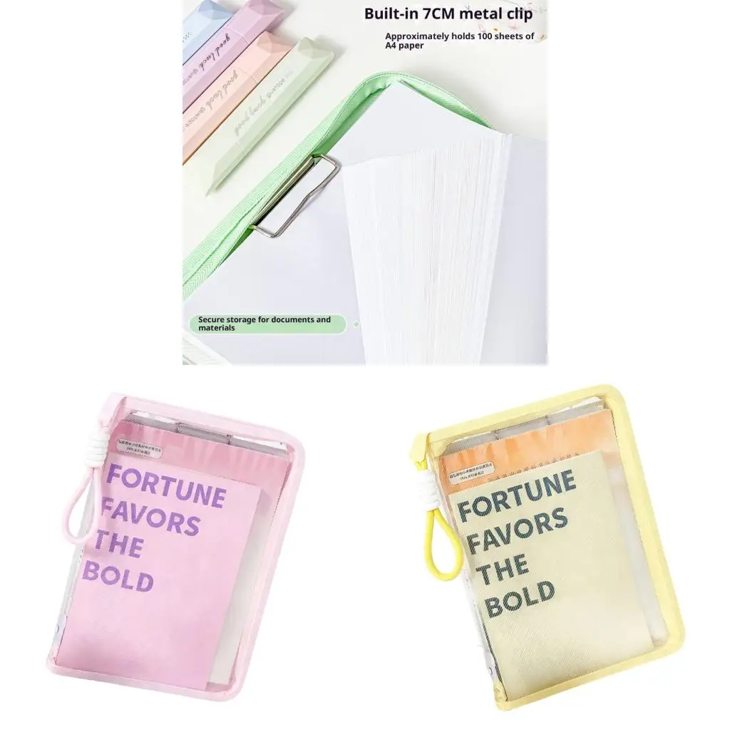 

Clear Plastic Hardcover Document Organiser With Clipboard and Handle 32.7x23x3cm
