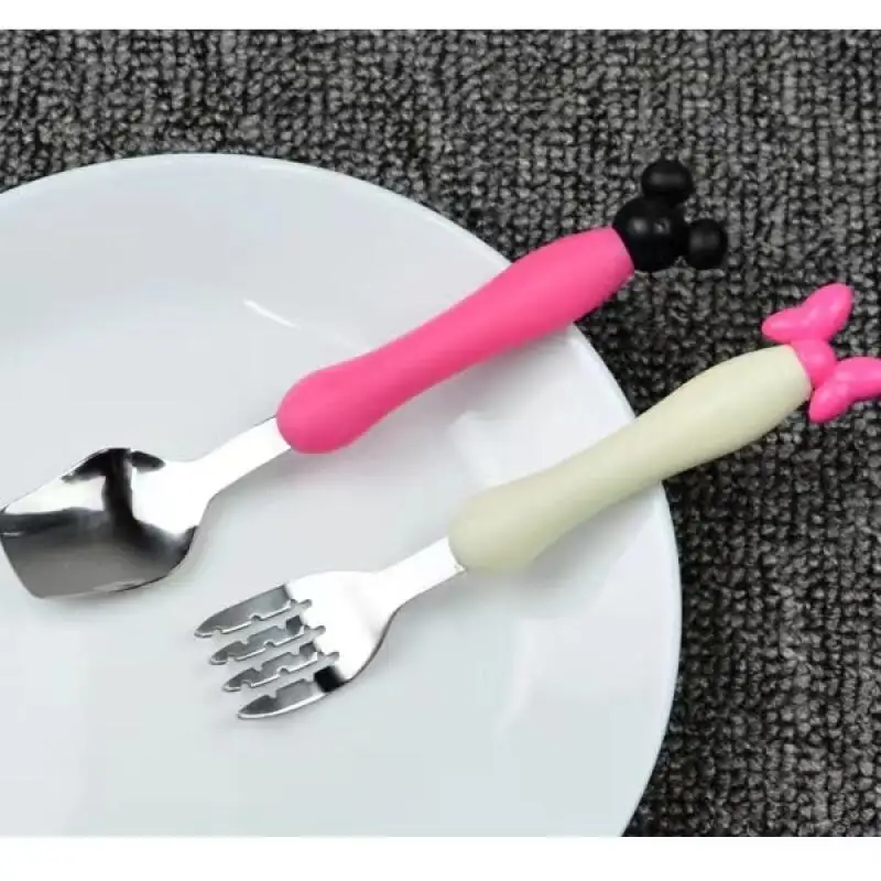 Cartoon Modeling Baby Fork and Spoon Set Cutlery Set Children's Cutlery Training Cutlery Spoon Fork Modeling Spoon