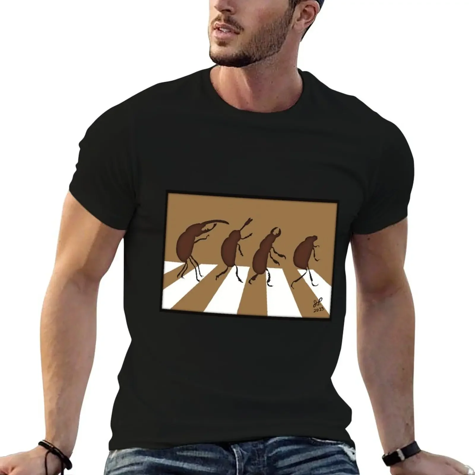 The Beetles - Minimalistic Paper Craft Digital Art T-Shirt baggy shirts men graphic t shirts