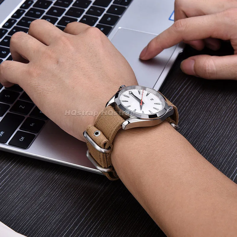 Płócienny pasek do zegarka 18mm 20mm 22mm 24mm nylonowy pasek do zegarka dla Huawei GT2/3 dla bransoletki Seiko sport wojskowy wygodna opaska na nadgarstek