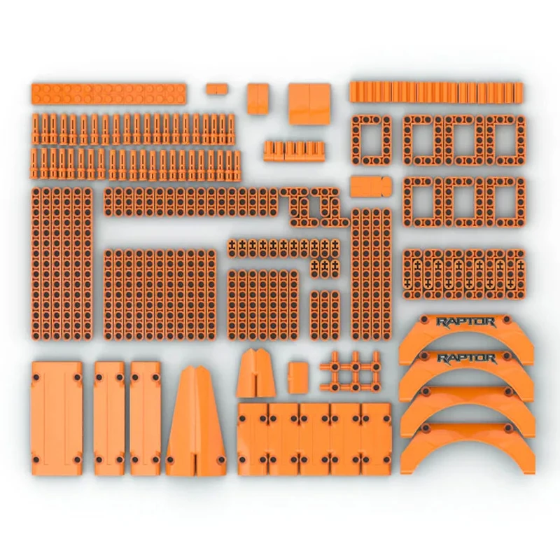 Technical Axle Pin Connector Beams Panel Fairing Car 71709 42545 Mudguard Arched Slope Curved Tile Bricks for 42126 F-150 Raptor