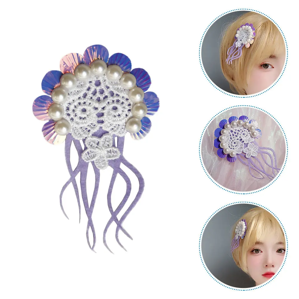 

Stylish Jellyfish Hair Pin Fine Workmanship Smooth Wiring Comfortable Hand Feeling for Women Jellyfish Hairpin
