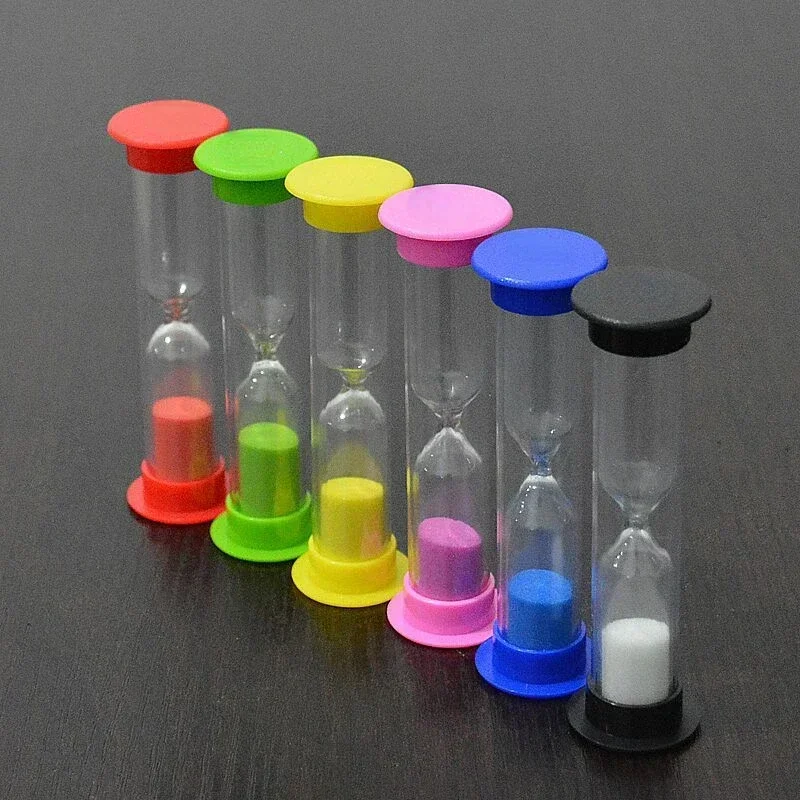 Hourglass Accessories 6 Piece Set Wall Clock Sand Timer Kids Toys Plastic Table Student Gifts Timepiece Decoration Anti-fall