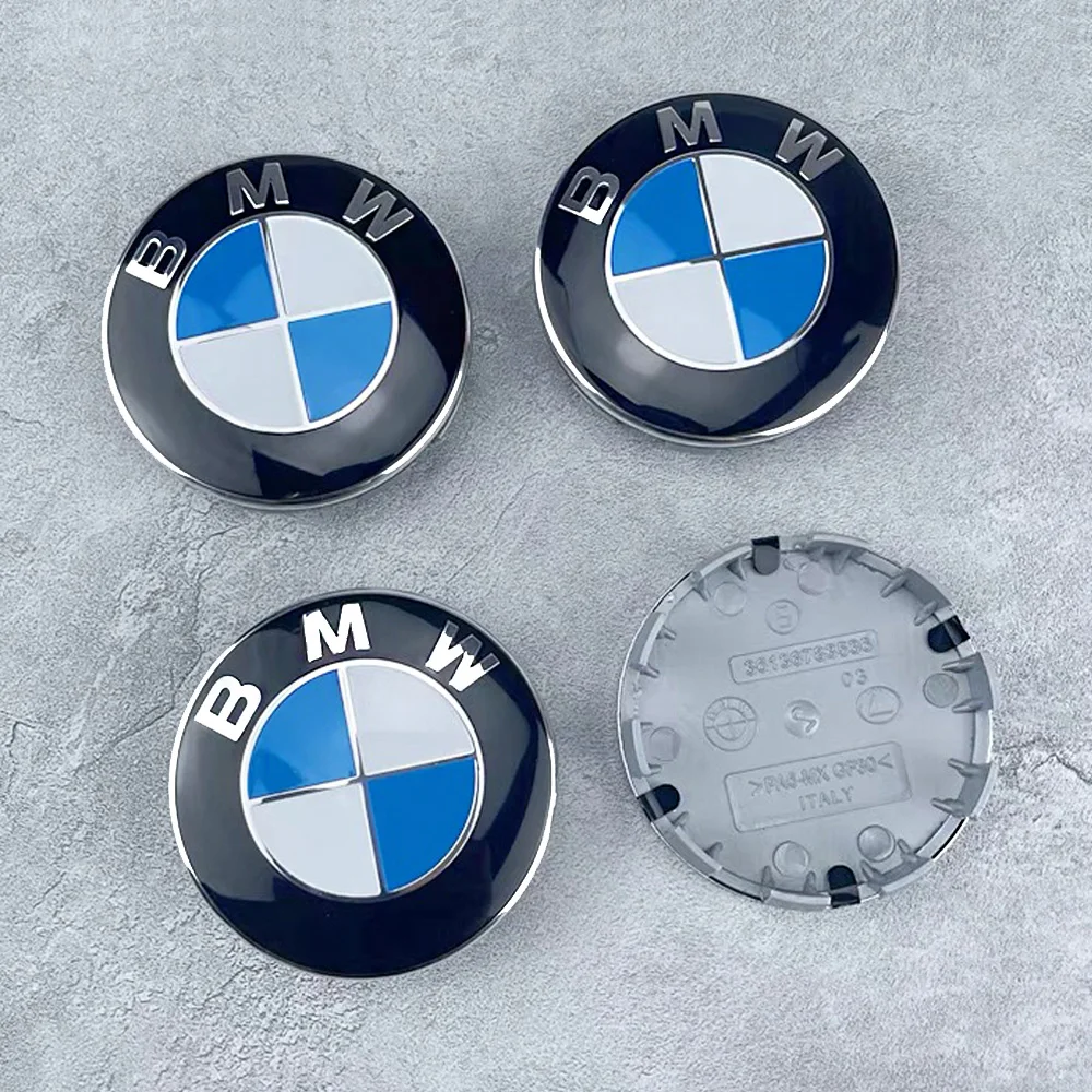 4PCS BMW Wheel Center Caps 68mm 56mm Blue white hubcap for BMW E46 E90 E30 F10 F30 X5 X3 E39 F25 E60 E91 E87 M Car Accessories