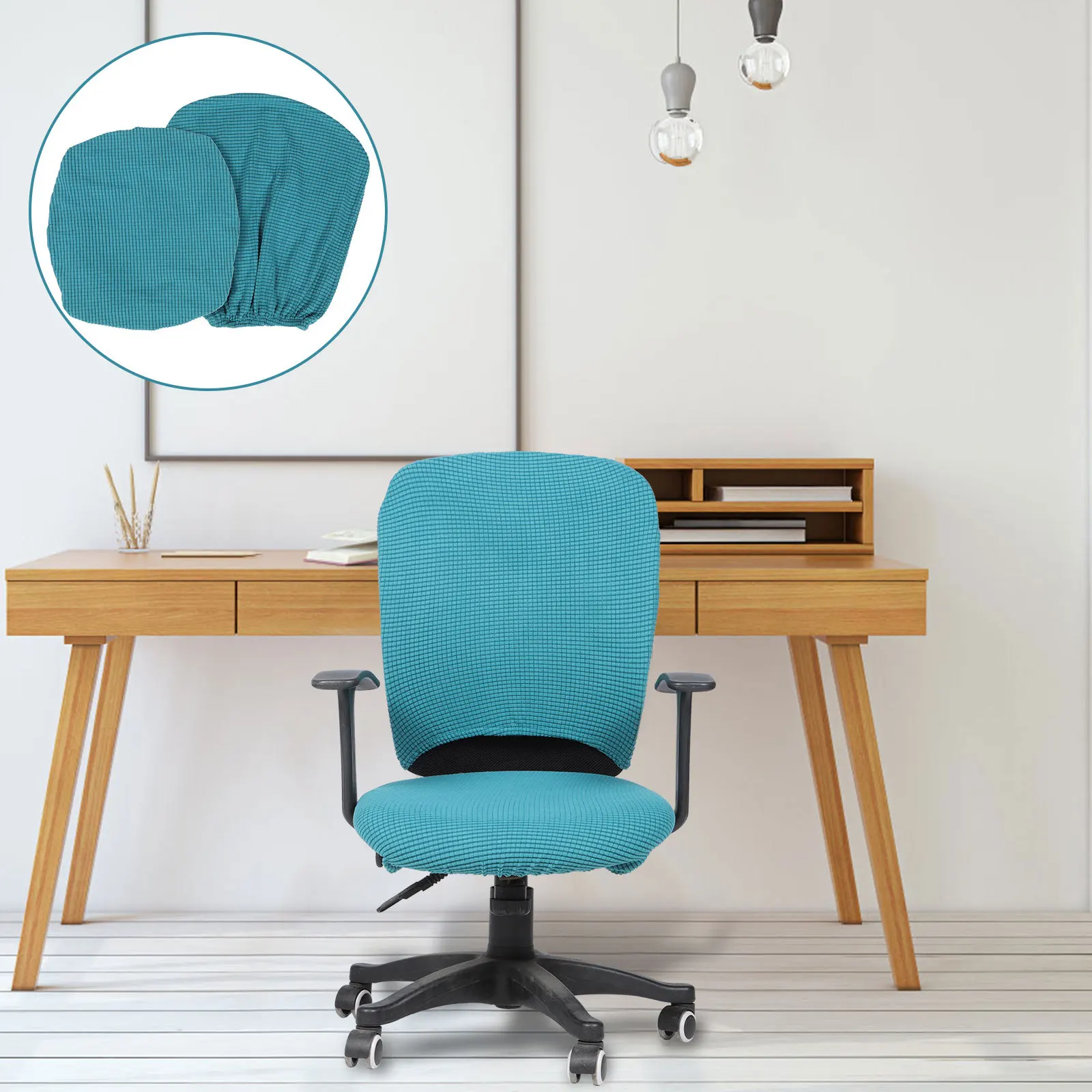 

1Set Split Office Chair Cover Elastic Stretch Protective Sleeve for Swivel Computer Chair Seat Back Office Supply