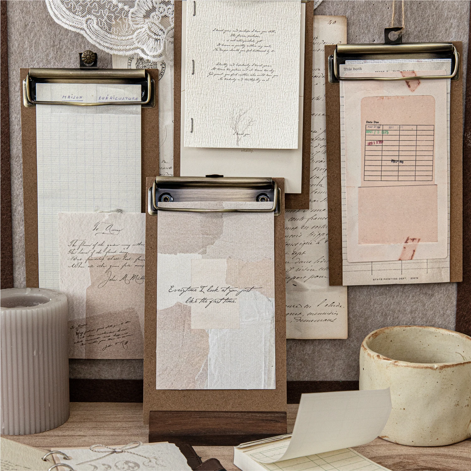 31 Pcs Vintage Collage Scrapbooking Journal Material paper Card Making DIY Retro Source Paper Creative Memo Stationery