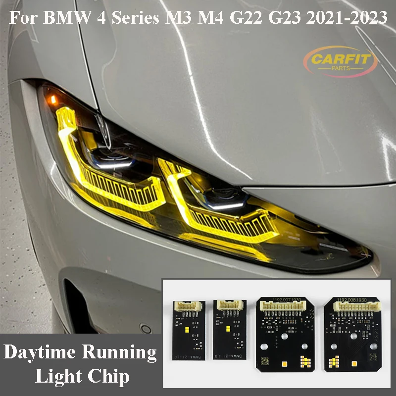 

Lemon Yellow CSL DRL Boards For BMW 4 Series M3 M4 G80 G22 G82 G23 G26 2021-2024 Laser LED Modules Daytime Running Lights Chip