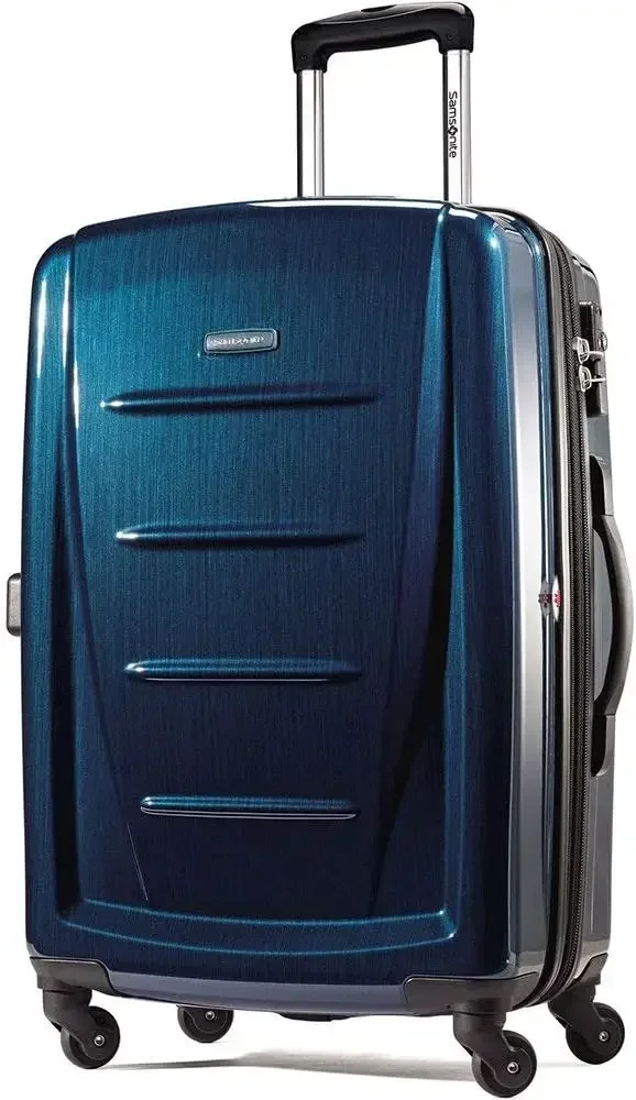 Samsonite Winfield 2 Hardside Expandable Luggage with Spinner Wheels, Checked-Large 28-Inch, Deep Blue