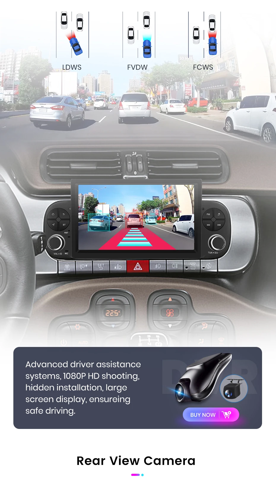 Junsun 7" Wireless Carplay Android Auto Autoradio für Fiat Panda 2013 2014 2015 2016-2020 Stereo GPS Multimedia Player 4G FM SWC – Detail 18