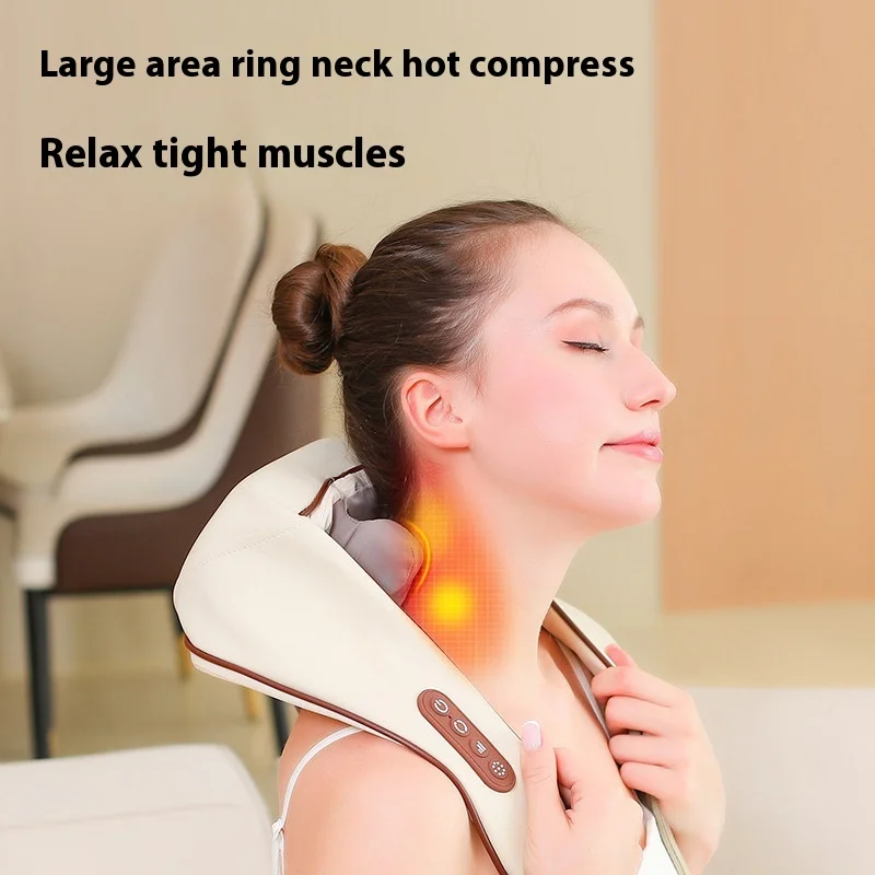 Novo 1 pçs motor sem escova pescoço e ombro massageador sem fio ombro e costas massagem capa pescoço equipamentos de fitness