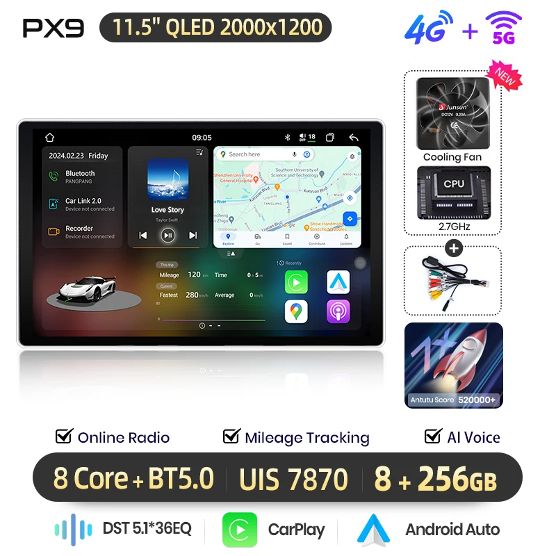 AWESAFE Draadloze CarPlay Android Auto Radio voor Audi A3 8P 2003 2004 2005-2013 Auto Intelligent Systemen RDS GPS FM BT DSP SWC