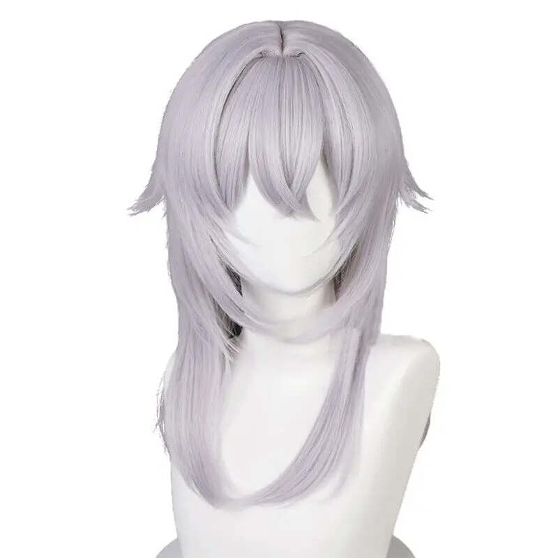 Final Fantasy XIV Themis Cosplay Wigs 52cm Women Long Sliver WhiteSynthetic Hair