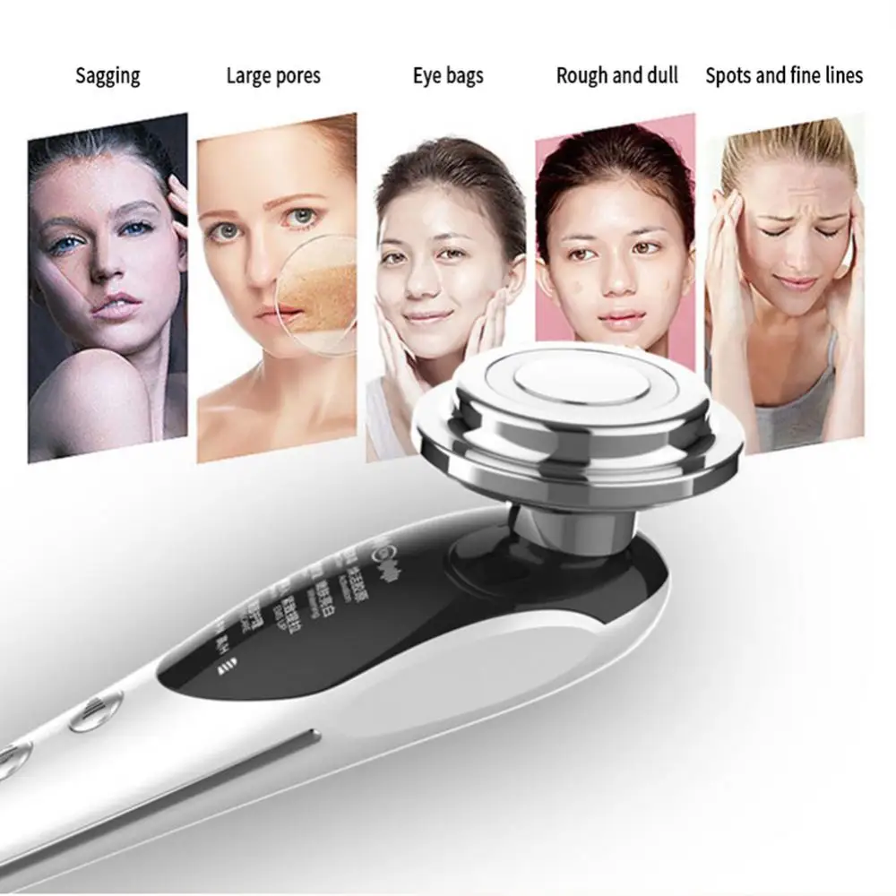 Radio Frequency Facial Massager, pele apertando máquina, rosto levantamento dispositivo para rugas, anti envelhecimento, EMS rejuvenescimento da pele