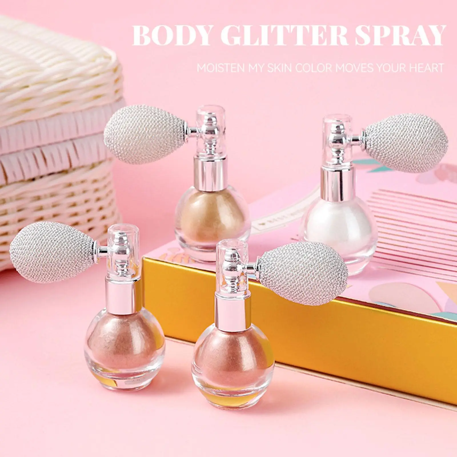 Mode Markeerstift Poeder Spray Hoogglans Glitter Poeder Spray Shimmer Poeder Make-Up Voor Gezicht Body Highlight Make Y2u6