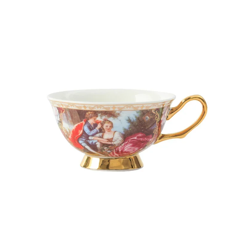 Royal Palace Coffee Cup And Saucer Set European Bone China Gustav Klimt Cup Porcelain Drinkware Tea cups with Spoon