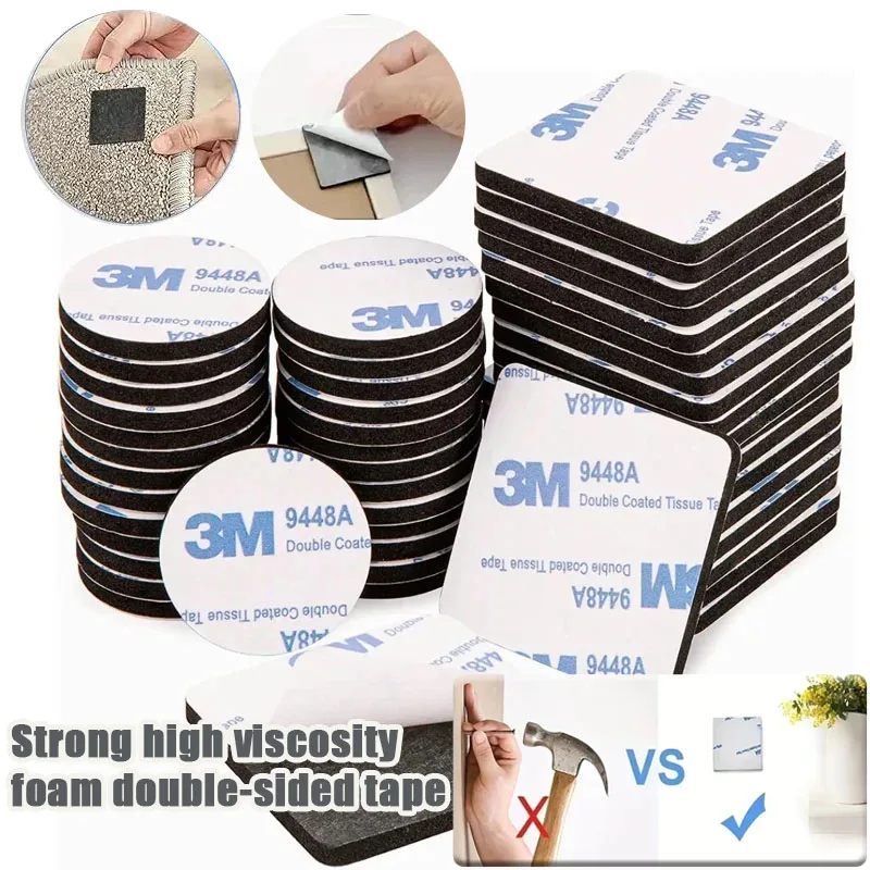 10-50PCS Thick Strong Viscosity EVA Foam Double Sided Tape Die Cut Backed Sticker for Home Office and Item Bonding Use