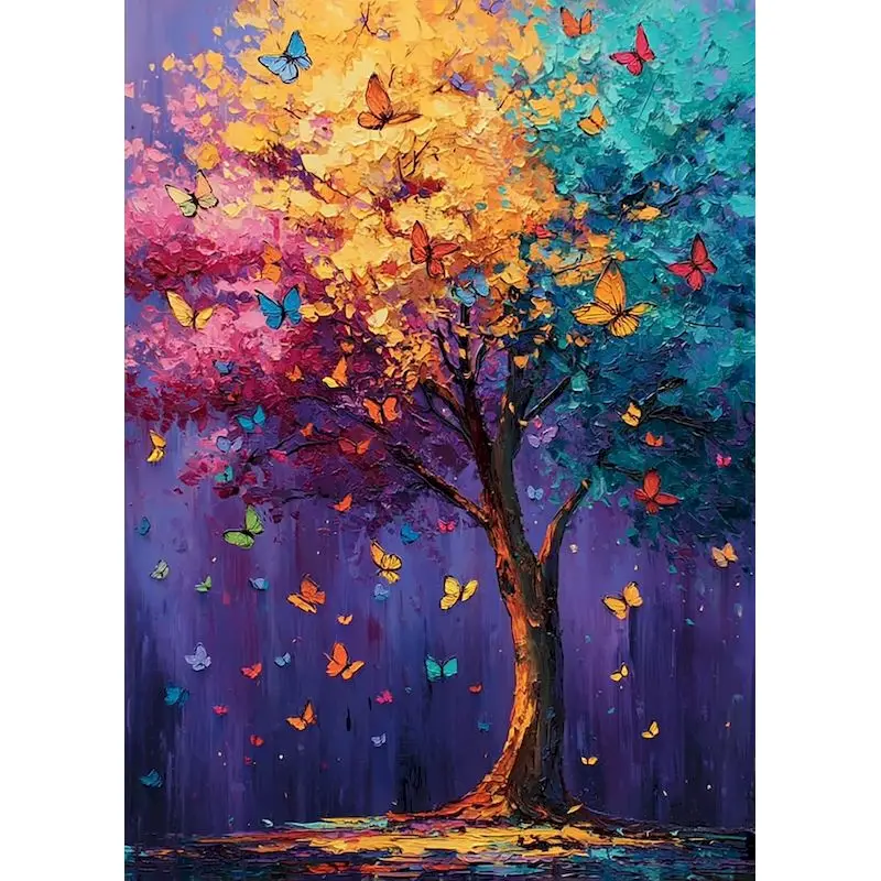 

GATYZTORY Coloring By Number Colorful Tree Kits Handpainted Picture By Number Landscape Drawing On Canvas Home Decoration DIY Gi