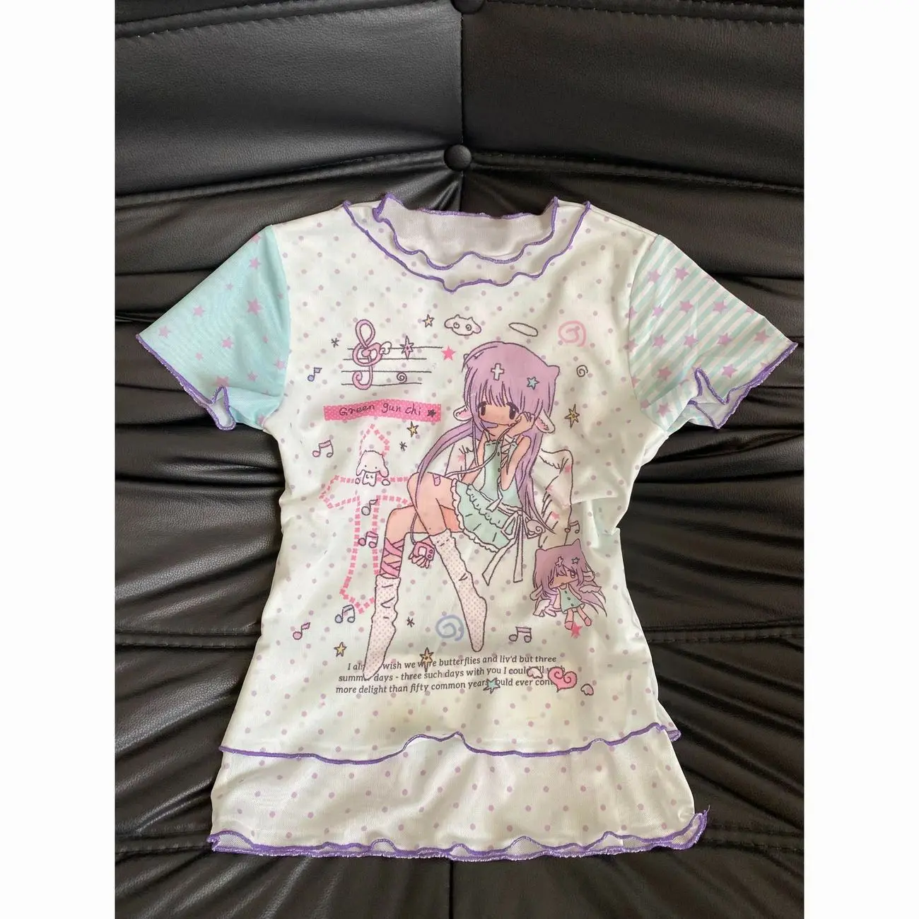 Kawaii T-shirt Frauen Y2k Crop Tops Retro Subkultur Druck Muster Rundhals Abnehmen Casual Harajuku Kurzarm T-shirt Top