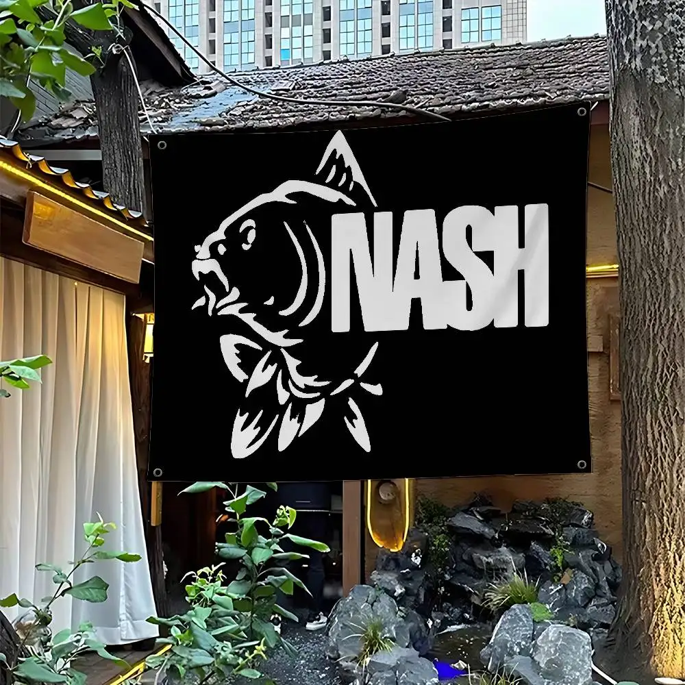 Nash Fishing Logo Anime Chart Flagge für Wohnzimmer, Zuhause, Wohnheim, Dekoration, Kunst, Heimdekoration, Banner