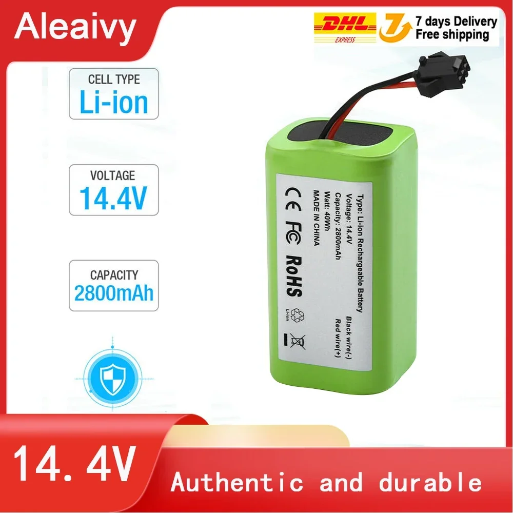 

14.4V 2600mAh 18650 Replacement Li-ion Battery for Conga Excellence 990 1090 Ecovacs Deebot N79S N79 Eufy Robovac 11S 12 15C