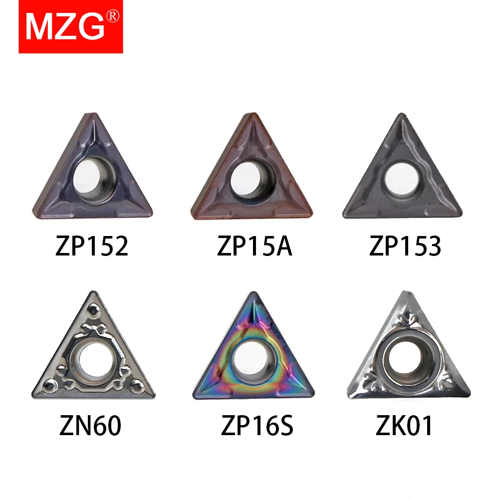 MZG 10pcs TCMT TCGT TBMT TPMH110204 Carbide Turning Insert ZN60 ZK01 ZP153 CNC Lathe Turning Tool For Cermet Aluminum Steel