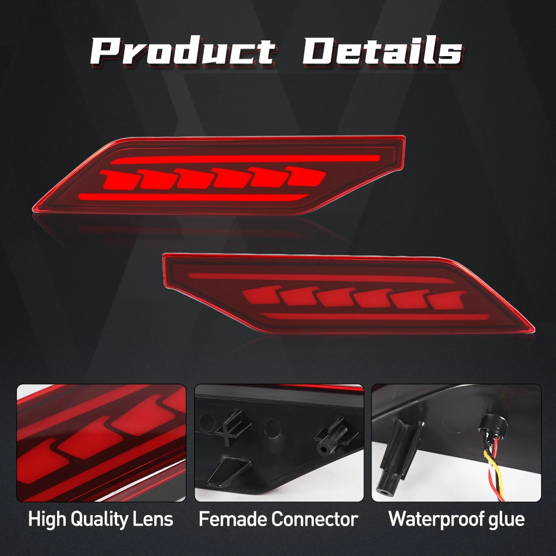 LED 범퍼 반사판 조명, 미쓰비시 파제로 쇼군 몬테로 2019 2020 2021, 다이내믹 방향 지시등, 브레이크 주간 주행등
