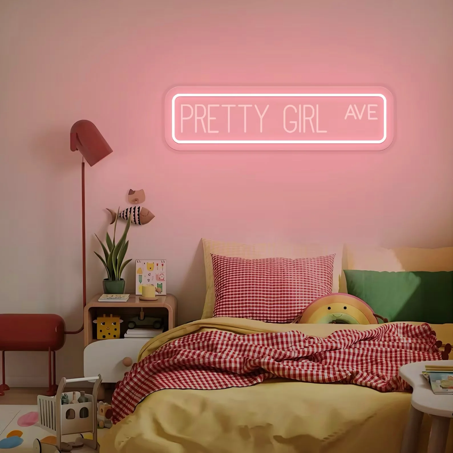 Pretty Girl Ave Neon Sign, Street Sign, Dorm Room Decor, Girl Led Neon Light, Girls Wall Art Bedroom Decor, Teen Girl Gifts