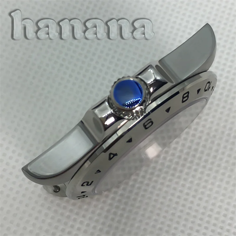 40 mm Plata Negro Oro rosa Bisel GMT 24 horas Caja de acero inoxidable Cristal de zafiro compatible con movimiento NH34 NH35 NH36A 38 ETA2824 PT5000