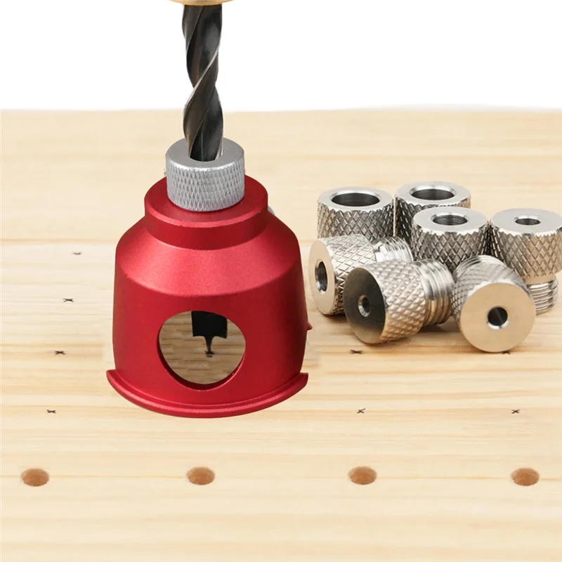 

YLS-8 Steel Drill Bushings Vertical Drill Guide Pocket Hole With 3-10Mm Drill 90 Degree Straight Hole Drilling Positioner