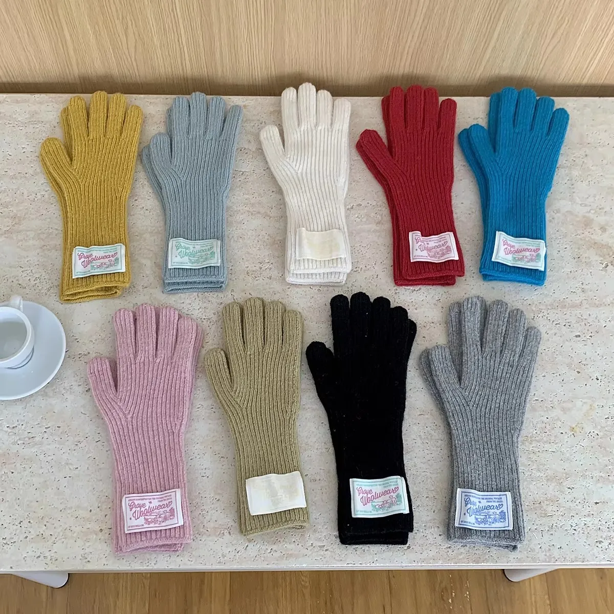 

2025 New Cute Rabbit knitting Gloves Female Winter Mittens Factory Outlet Fur Gloves women's winter gloves Women Girls Mittens