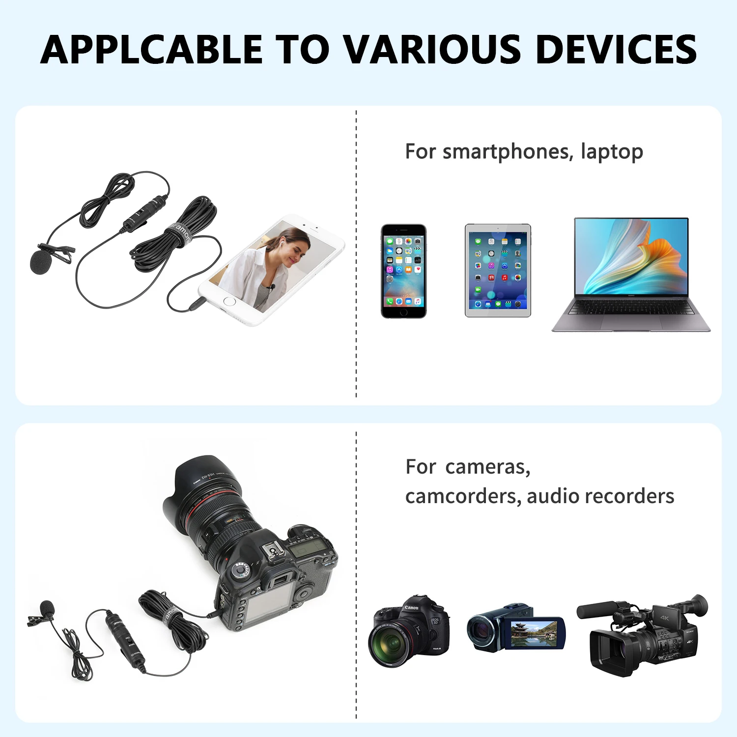 ميكروفون سارامونيك LavMicro U2 مكثف Lavalier للهواتف الذكية التي تعمل بنظام أندرويد والكمبيوتر المحمول 3.5 مللي متر TRRS ميكروفون ذو طية صدر السترة تدفق مدونة الفيديو