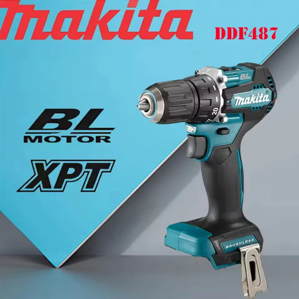 

Makita Original DDF487 Cordless Driver Drill Brushless Electric Impact Screwdriver Rechargeable Power Tool 18V