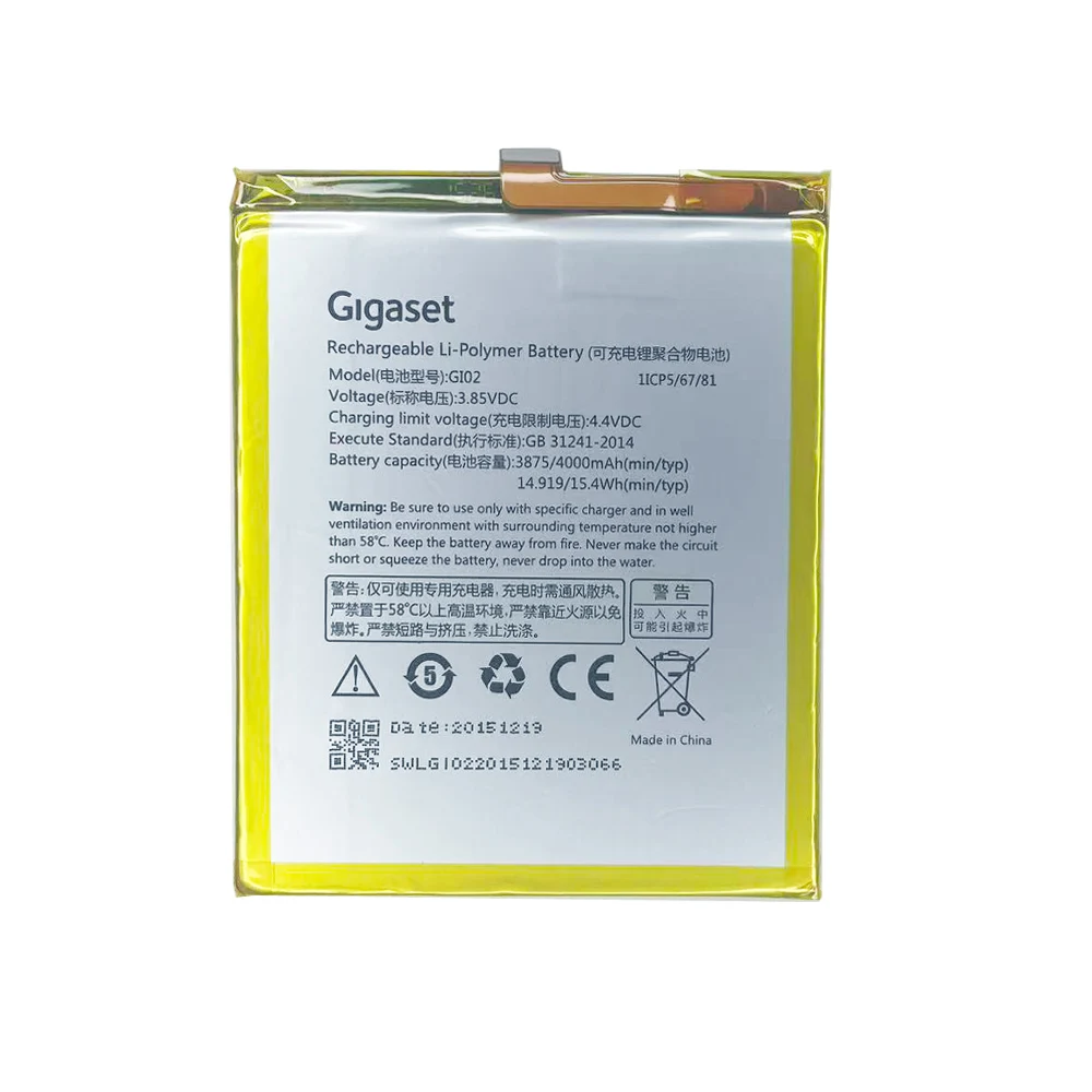 Gigaset ME FCB GS55-6 GS55-6ME / GS57-6 Gi02 휴대 전화용 기존 3000-4000mAh GI01 ​​GI02 리튬 폴리머 배터리