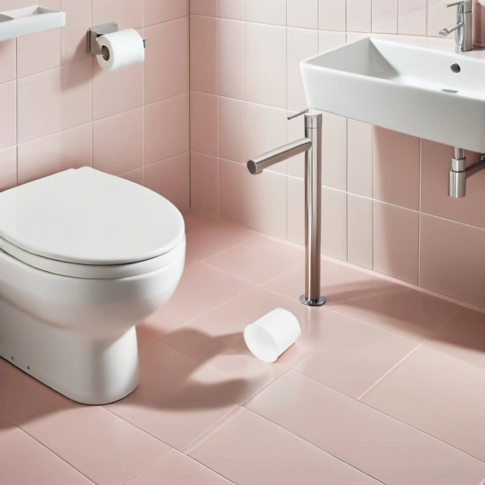 6Pcs Toilet Brush Holder Plastic Round Base Bathroom Scrubber Cup Holder Stable Anti Overflow for Home Hotel Bathroom