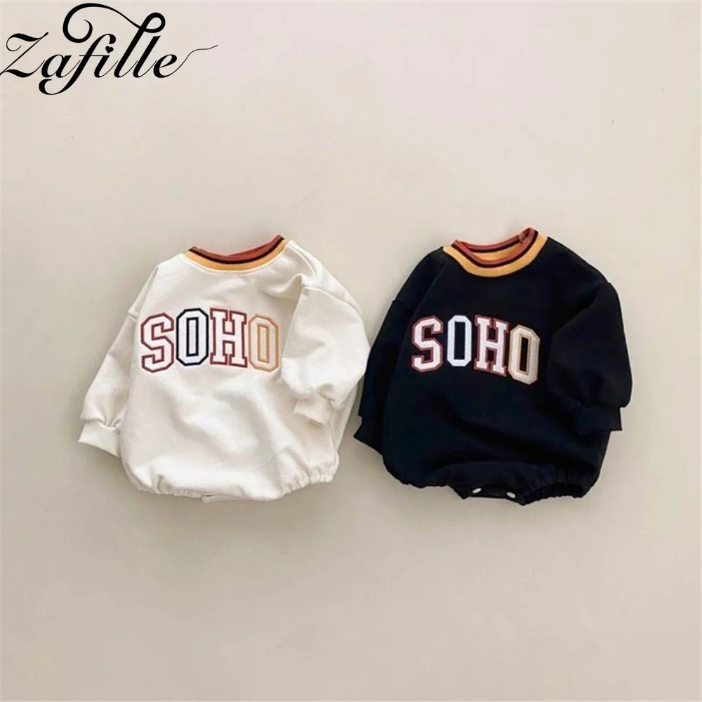 

ZAFILLE Korean Style Bodysuit Newborn Girls Clothing Letter Printed Baby's Rompers Autumn Kids Toddler Costume Cute Boys Outwear