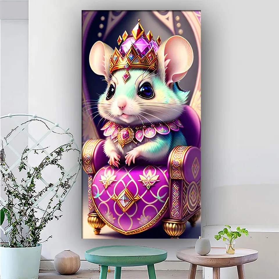 Large Rat Queen Diamond Painting New 2024 5d DIY Full Square Round Diamond Cross Stitch Embroidery Cartoon Pictures G368