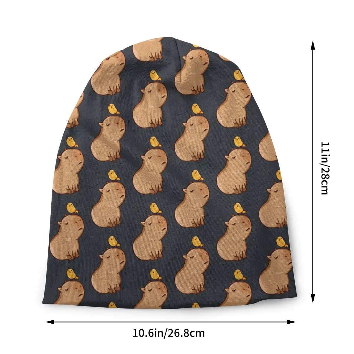 Capybara Capybaras Cute Animal Sport Thin Hats A Yellow Bird Bonnet Hipster Skullies Beanies Caps