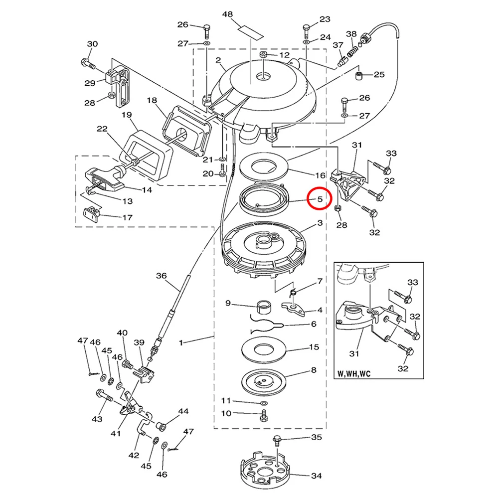 Functional Parts For Outboard Engine Replacement Starter Part Color Silver Outboard Engine Starter Easy To Install