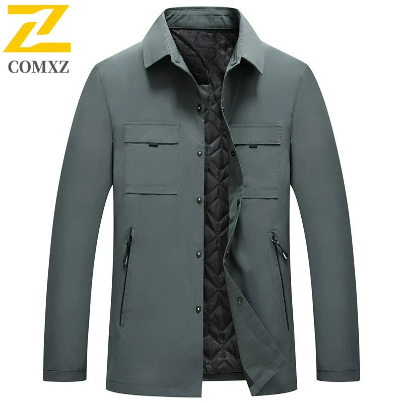 

COMXZ Mens Jacket Lightw Luxurious Business Casual Comfortable Coat Outdoor Camping Multi Functional Autumn Windproof Outerwear