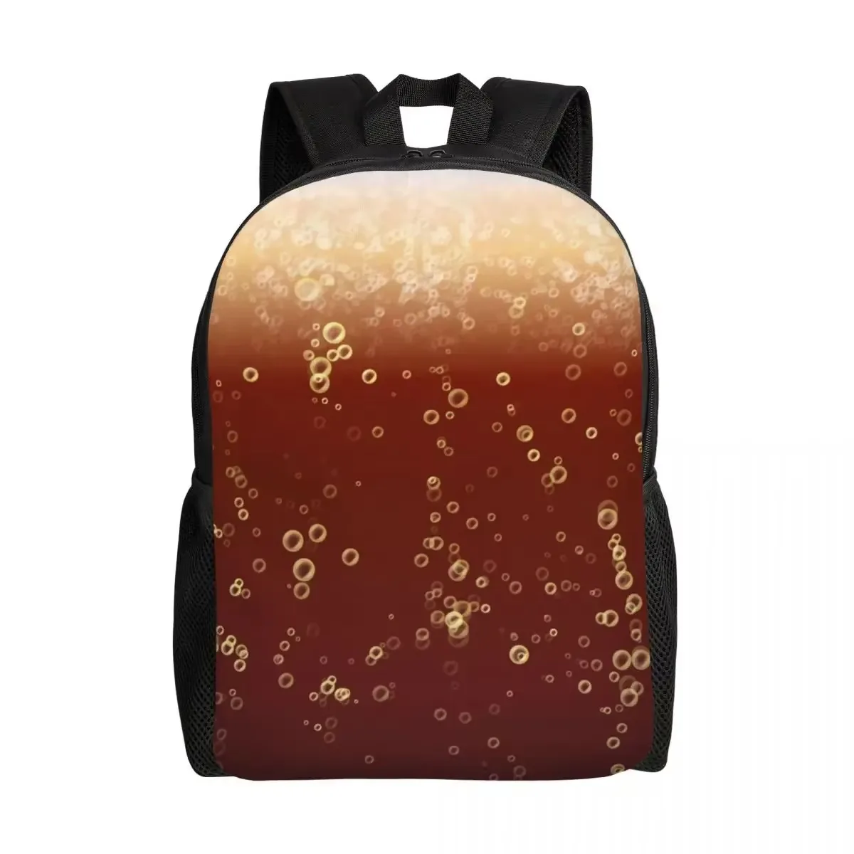 

Personalized Beer Realistic Bubbles Foam Backpack Men Women Fashion Bookbag for School College Drinking Lover Bags