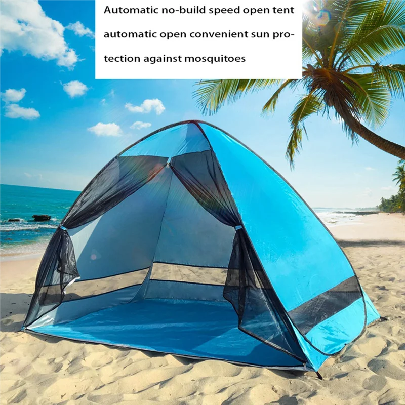 

AED2-походная палатка для кемпинга, полностью автоматическая 2-секундная быстрооткрывающаяся противомоскитная пляжная палатка с солнцезащитным козырьком, уличная походная палатка для кемпинга