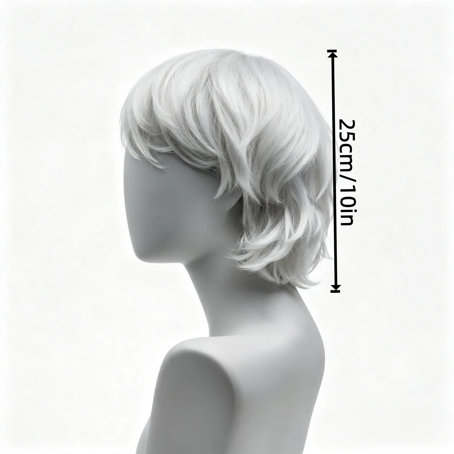 Short Bob Wig 10 Inch White Heat Resistant Synthetic Wig For Women With Bangs