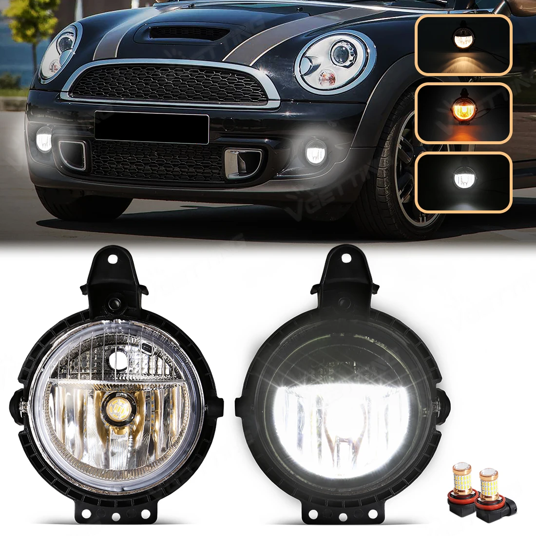 Fog Light Assembly For BMW Mini R55 R56 R57 R58 R59 Clubvan Clubman Cooper Roadster Countryman 2007-2015 Headlight 63172751295