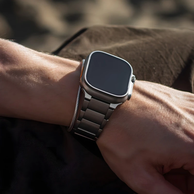 

Apwatch Apply Ultra2 Watch Official New Model Iwatch S10 Three Plants Titanium Metal Watch Strap Exquisite Fashion Accessories
