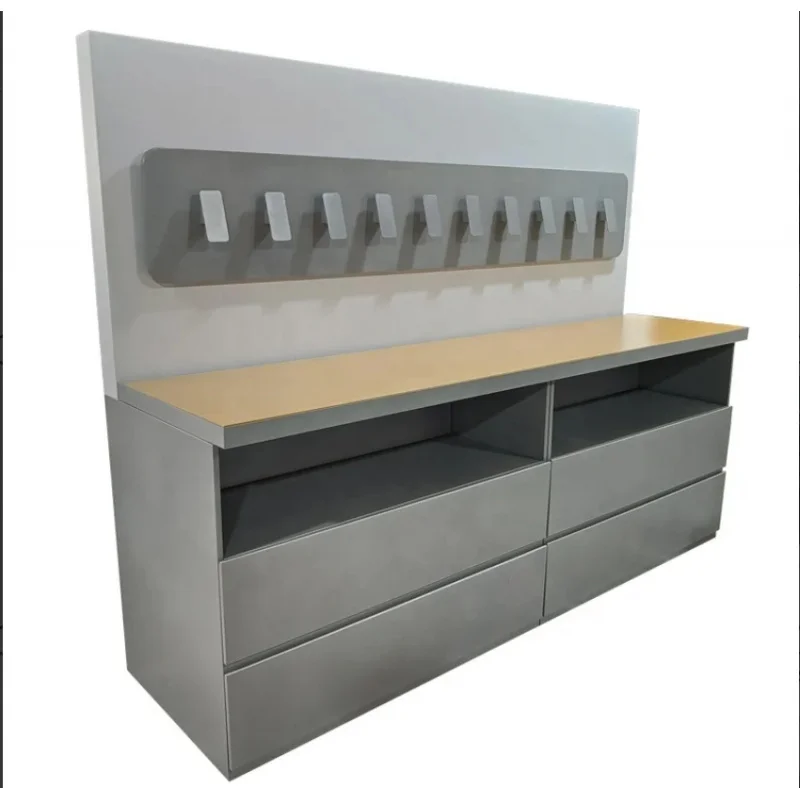 custom.Sharewin Custom Wood & Glass & Stainless Steel Jewelry Display Cabinet with Modern Luxury Design Retail Stores