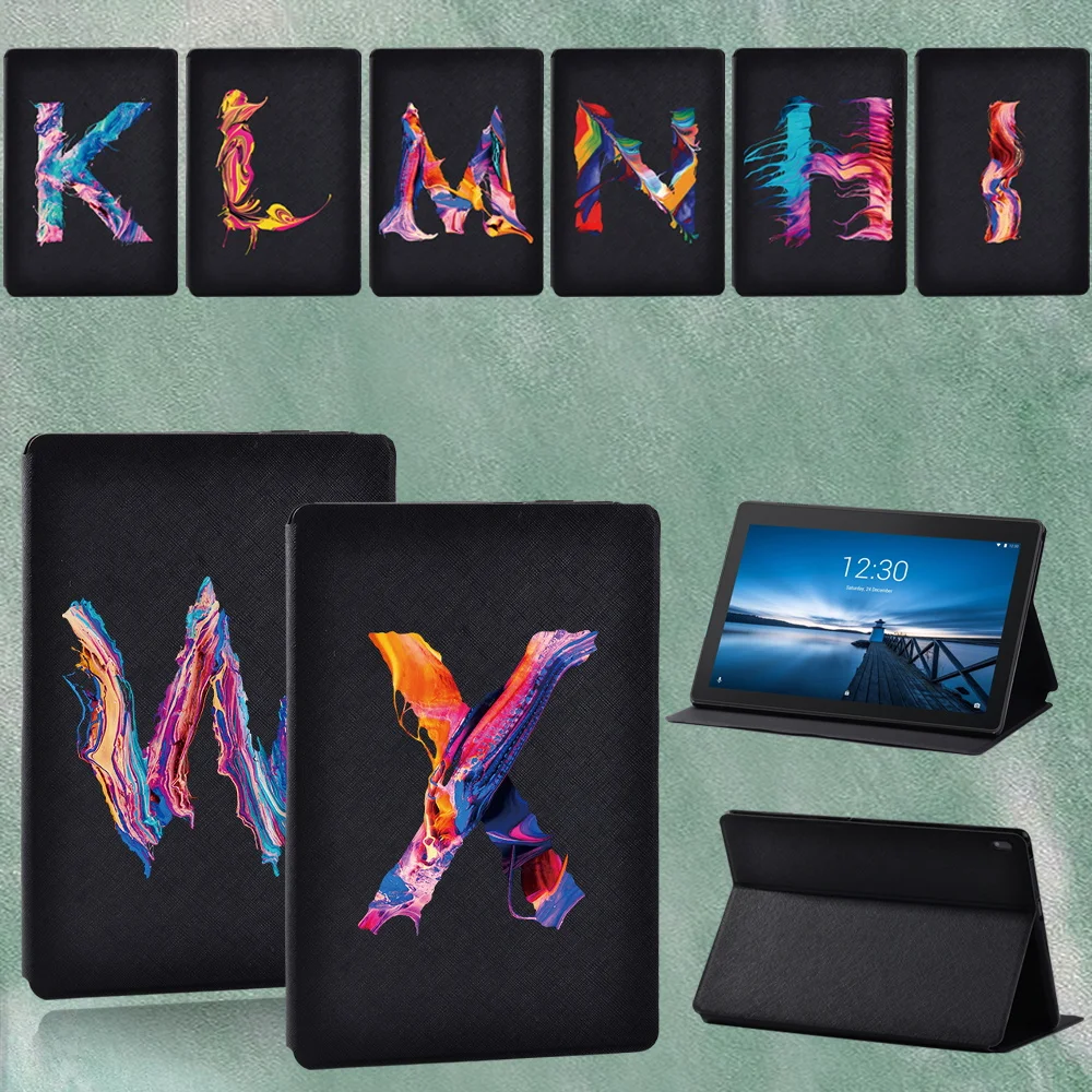 

Leather Tablet Stand Case for Lenovo Tab M10 Plus TB-X606F/TB-X606X/Tab E10 10.1/Tab M10 10.1 Paint Print Foldable Protect Cover