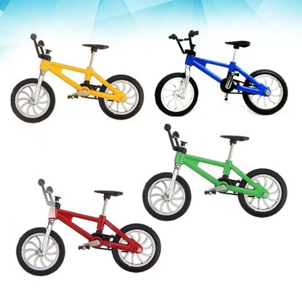 4 szt. Miniaturowe rowery górskie ze stopu metalu w skali 1:18, kolorowy zestaw rowerek na palec, prezent dla dzieci, rowerek na palec