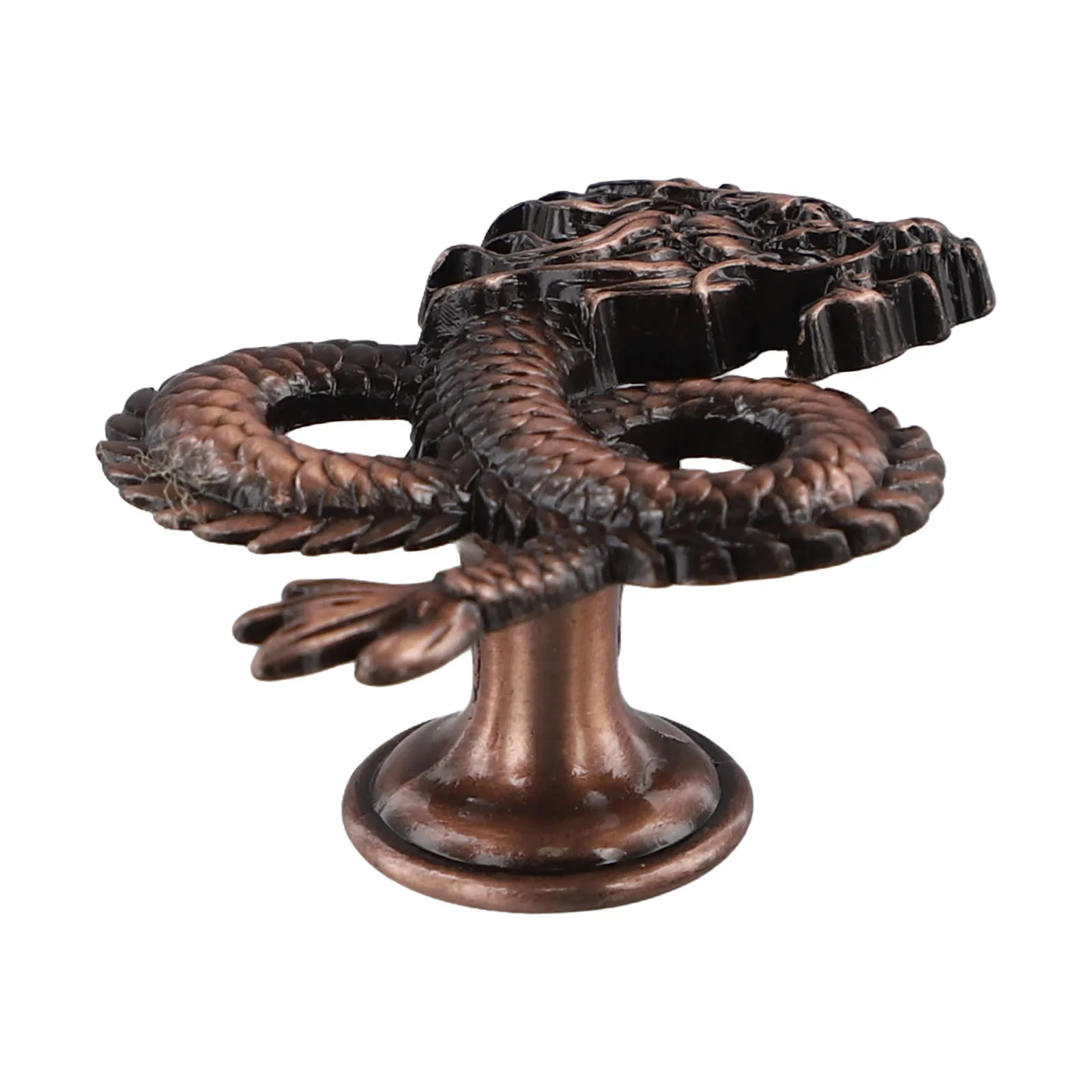 خزانة سحب مقابض أدراج مقبض باب خزانة الملابس الرجعية التنين شكل مقبض سبائك الزنك درج مقبض سحب الأثاث الأجهزة #5