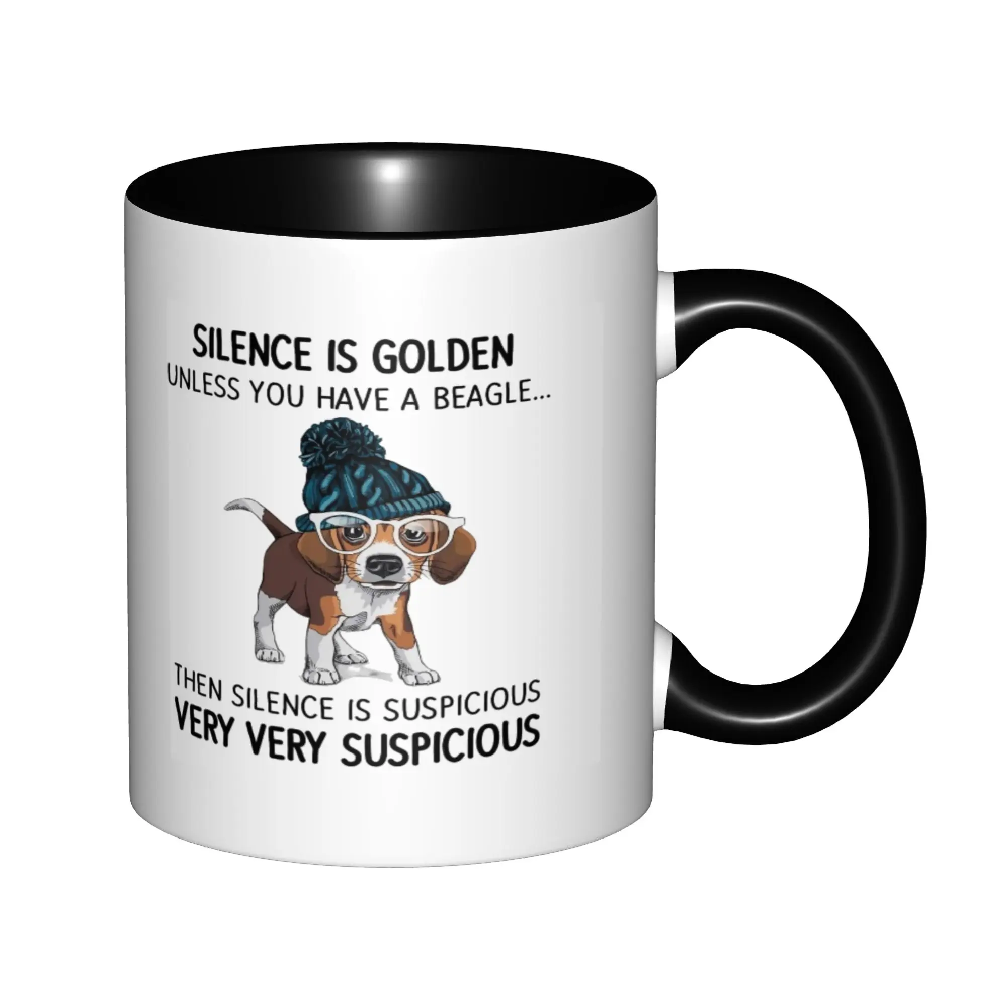 

Cute Beagle Mom Dad Dog Lover Funny Beagles Silence is Golden Coffee Mugs For Birthday Coffee Mugs Ceramic Tea Cups 11oz